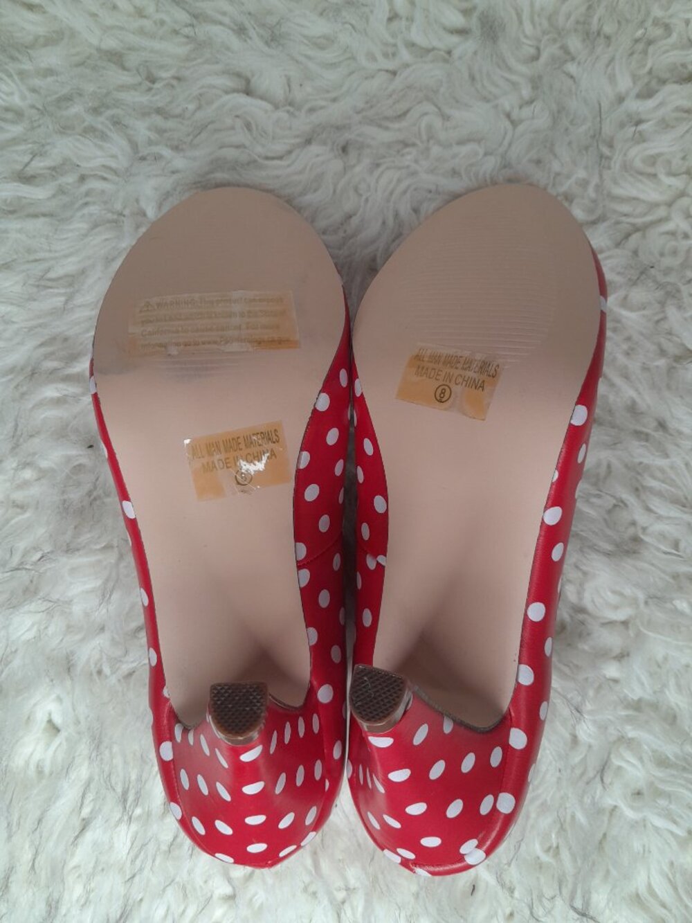 NWOT J Adams Pixie Polka Dot Mary Jane Pumps Rockabilly Pin-up Flamenco Size 8 - Picture 5 of 8